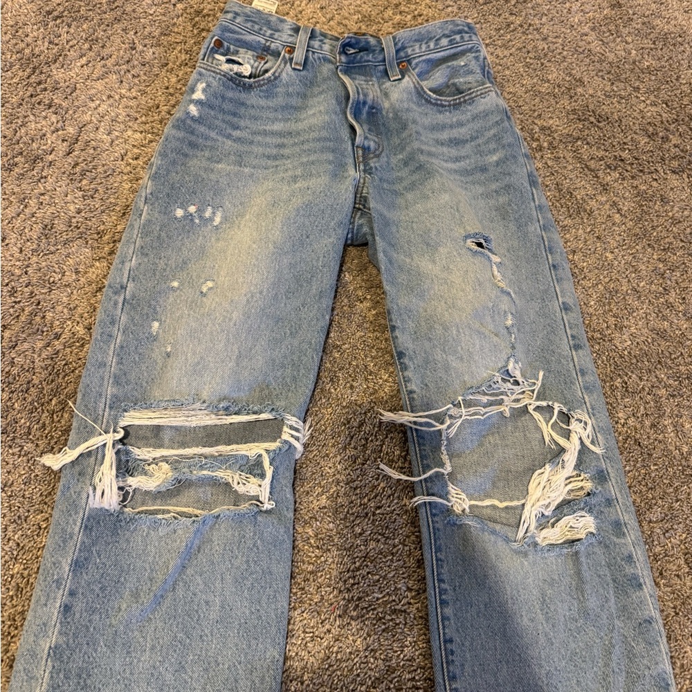 Levi 501 Jeans Womens Size 24 Distressed 90s